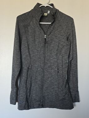 Athleta Gray Heather Full-Zip Performance Jacket